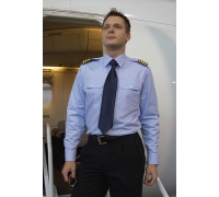 Рубашка для пилота, голубой, длинные рукава