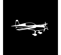 Наклейка с мотивом самолета "пилотажный самолет", черная