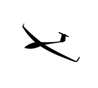 Наклейка с мотивом самолета "пилотажный самолет", черная
