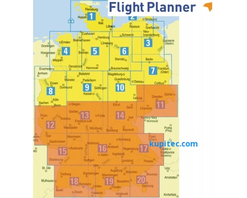 Flight Planner / Sky-Map Deutsche Generalkarte Süd