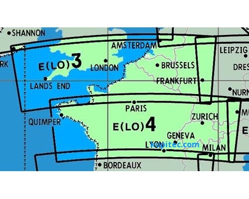 Enroute Chart E(LO)3/4 Belgien, Frankreich, Schweiz