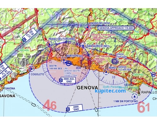 Flight Planner / Sky-Map VFR 500 Karte Italien