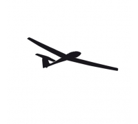 Наклейка с рисунком самолета 'Glider 2', черная, маленькая