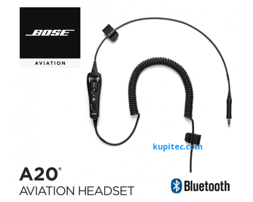 Комплект кабелей Bose A20 - вертолетная версия, с BT, электретный микр., Спиральный кабель