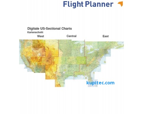 Flight Planner / Sky-Map US-Sectional Karten, Zentral