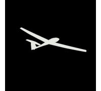 Наклейка с рисунком самолета 'Glider 2', белая, маленькая