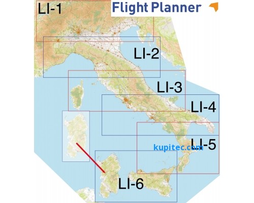 Flight Planner / Sky-Map Aerotouring VFR-Karte Italien