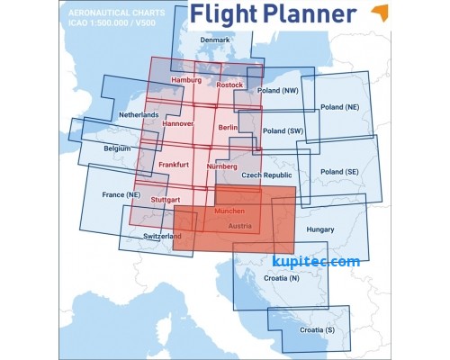 Flight Planner / Sky-Map Visual 500 Karte Österreich