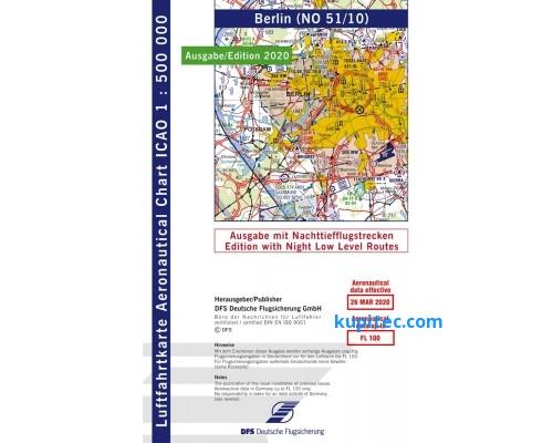 ICAO Karte Berlin mit Nachttiefflugstrecken