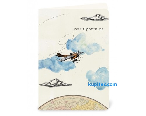 Сложенная открытка "Come fly with me"