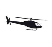 Наклейка с рисунком самолета "Eurocopter", черная