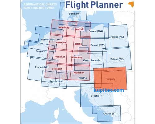 Flight Planner / Sky-Map Visual 500 Karte Ungarn