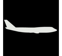 Наклейка с изображением самолета "Jumbo Jet", белая
